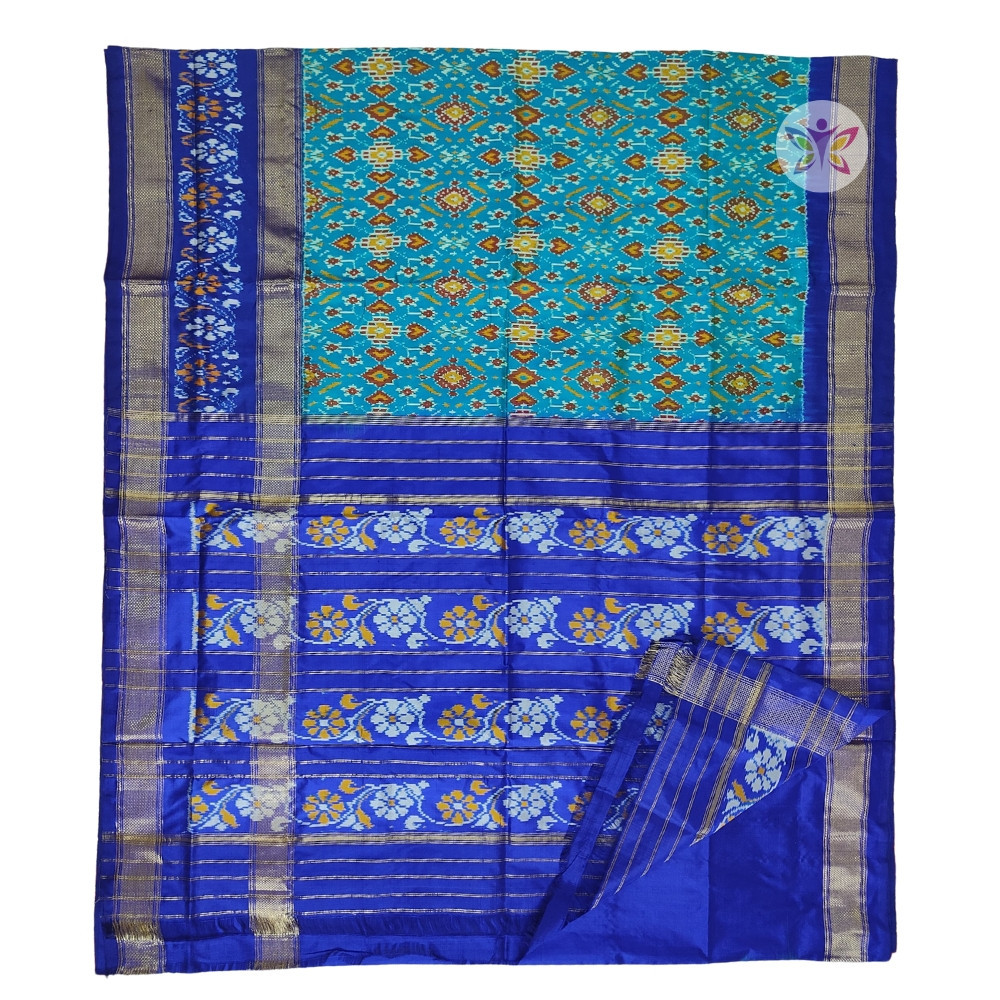 Sea Blue and Royal Blue POCHAMPALLY IKKAT SAREE