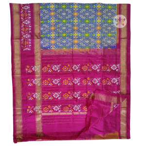 Sea Blue and Pink POCHAMPALLY IKKAT SAREE