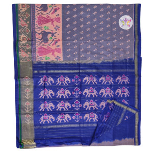 Royal Blue  POCHAMPALLY IKKAT SILK SAREE